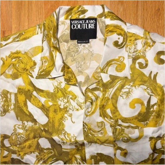 Versace Gold hibiscus vescoca shirt - Picture 3 of 8